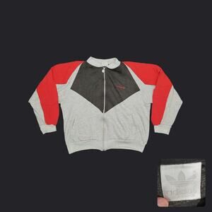 Vintage 80s Adidas Trefoil Colorblock Track Jacket Womens XL Oversized